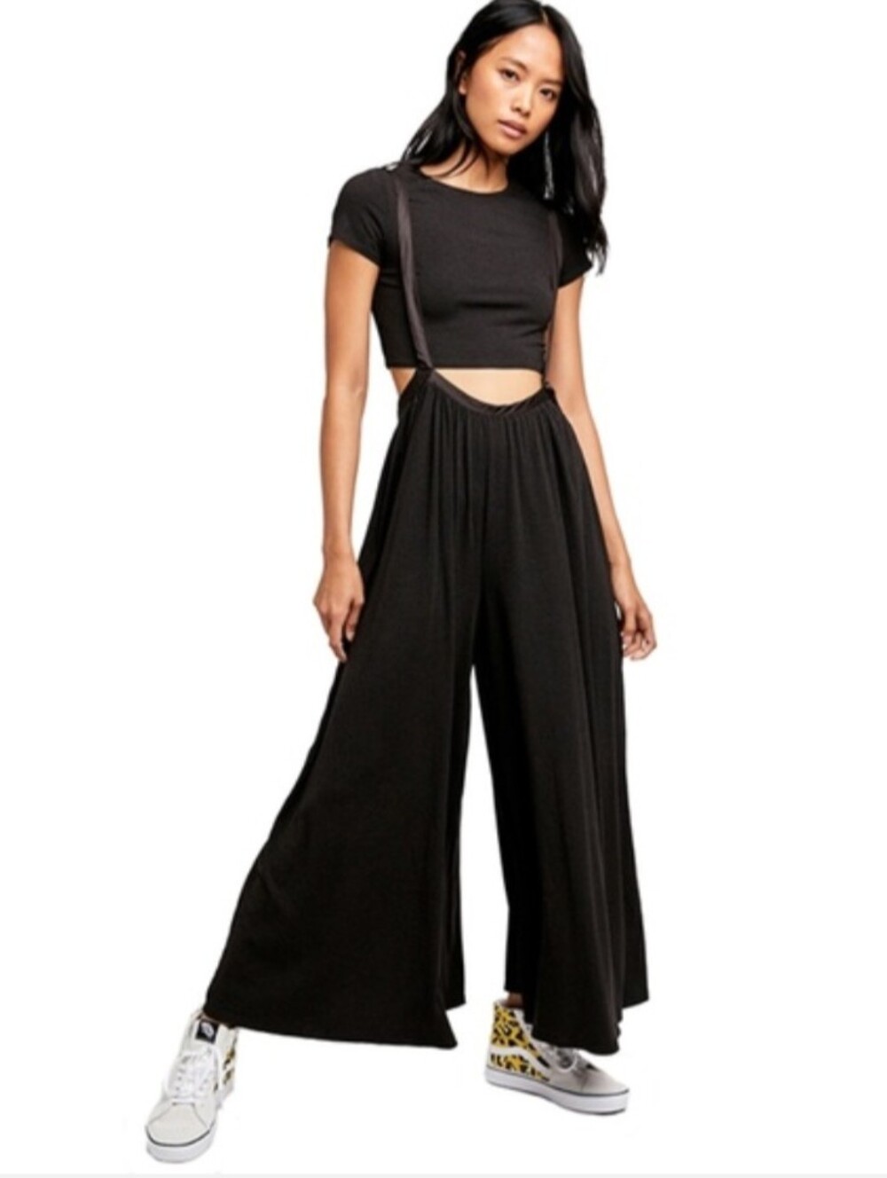 Free People Brookside Palm Bark Bib Suspender Pants No Top